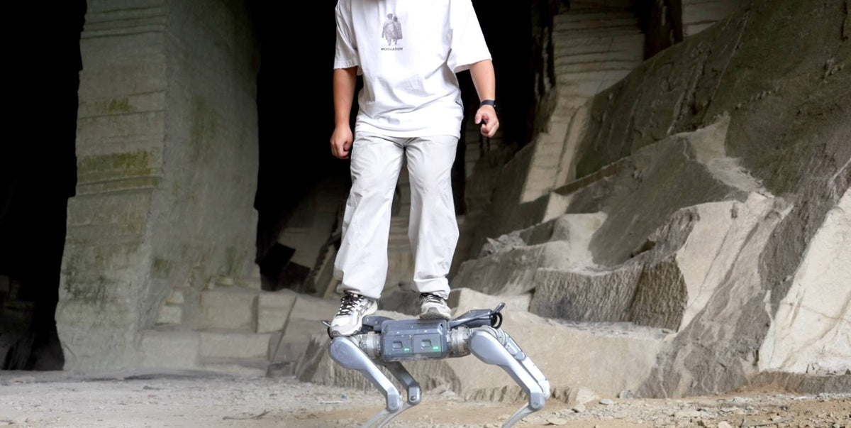 Unitree A2 carrying a person standing on its back, about 100 kg standing load
